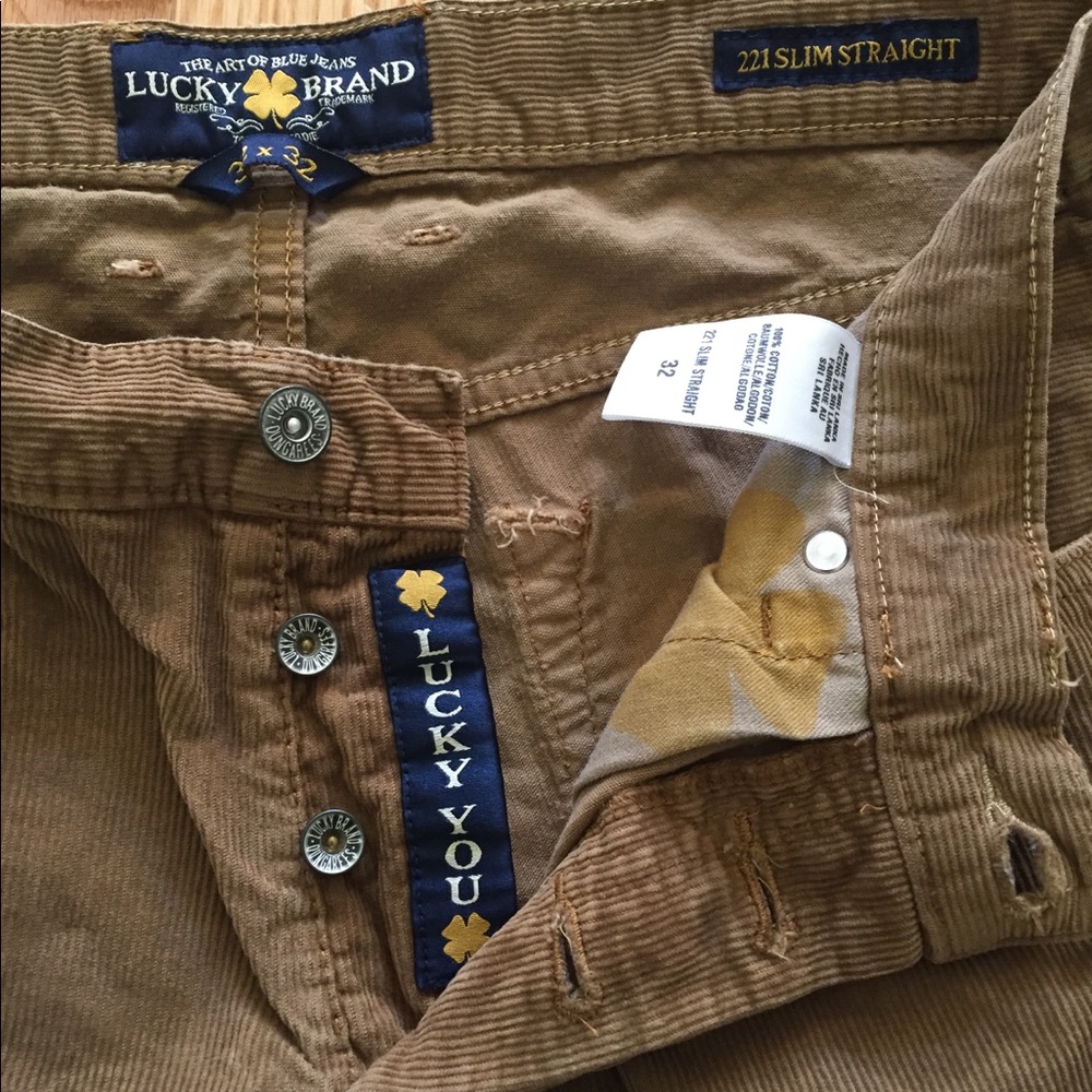 Lucky brand corduroy 221 slim straight jeans